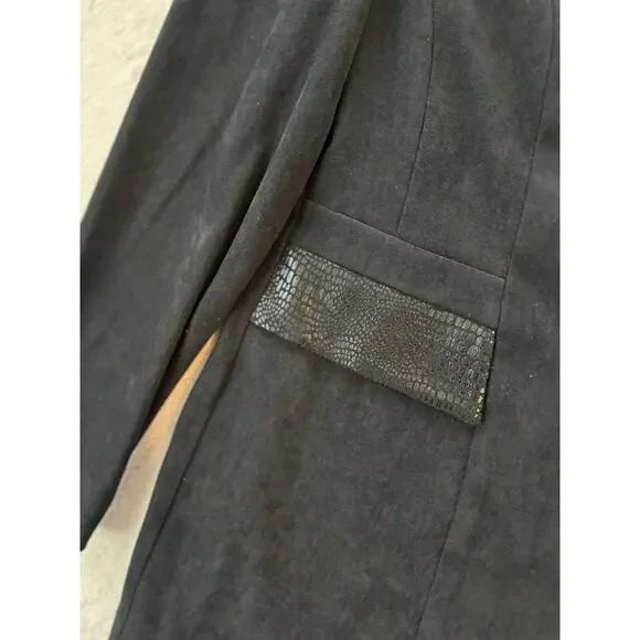 Vintage Amanda Smith Petites Women’s 8P Black Blazer Jacket Snake Skin Trim - Picture 6 of 8